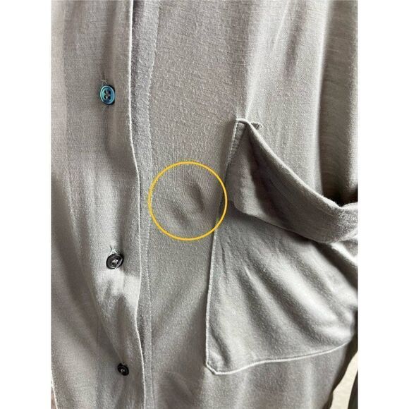 Standard James Perse Tissue Button Up Front Pockets Cardigan Gray Womens 0 XS - Picture 3 of 10